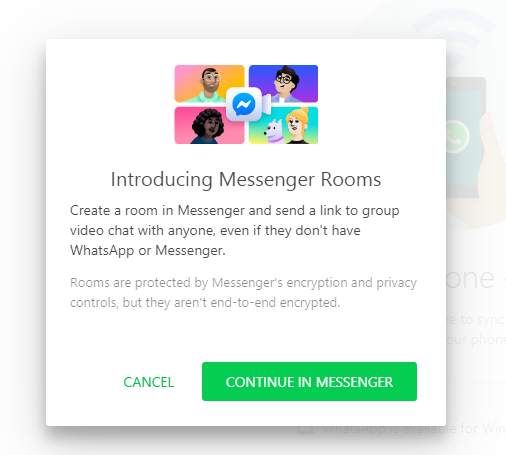 Continue Rooms With Messenger
